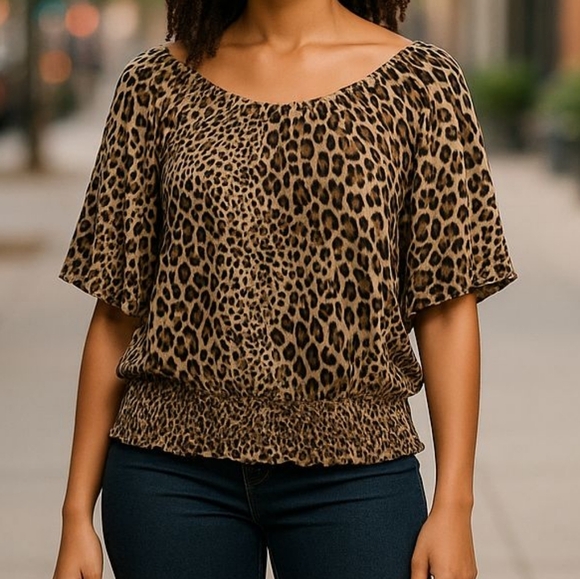✨Style & Co Leopard Print Women's Size 1x Top - Picture 1 of 6